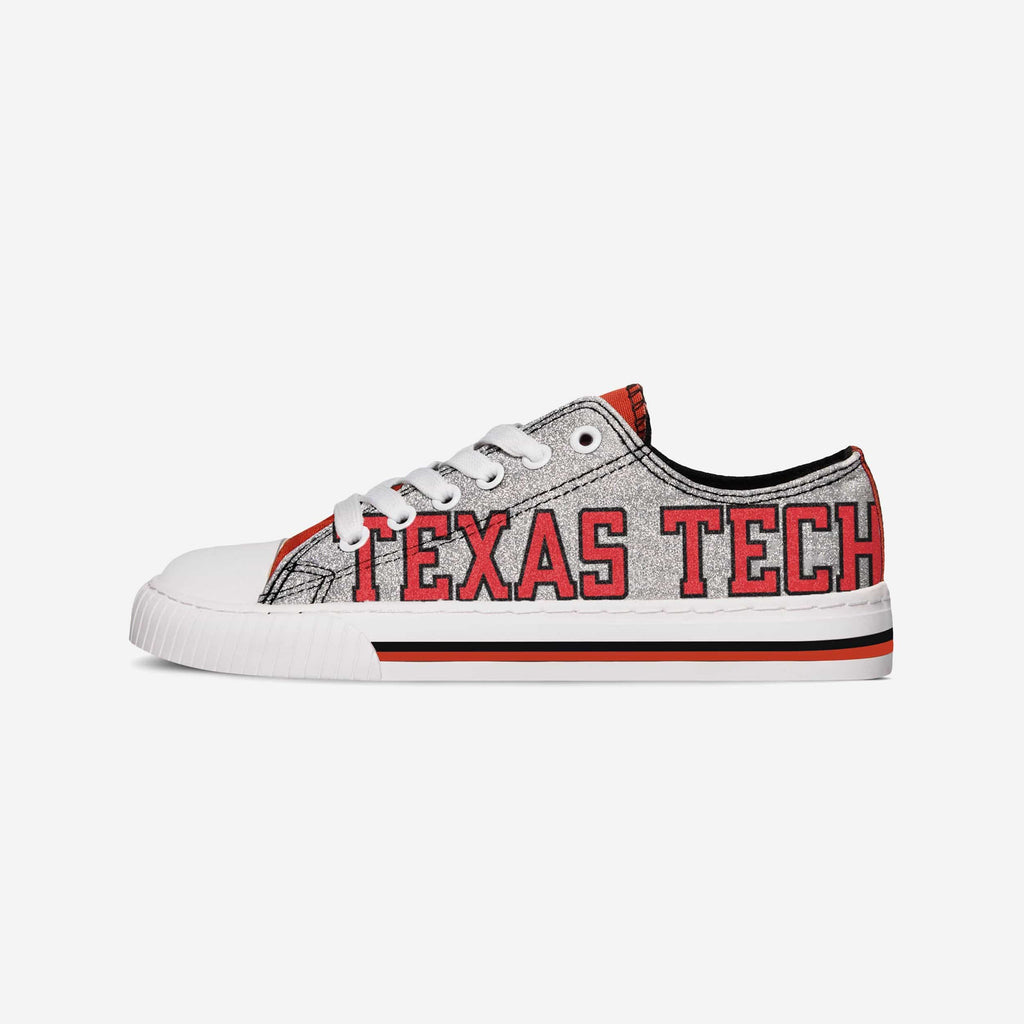 Texas Tech Red Raiders Womens Glitter Low Top Canvas Shoe FOCO - FOCO.com