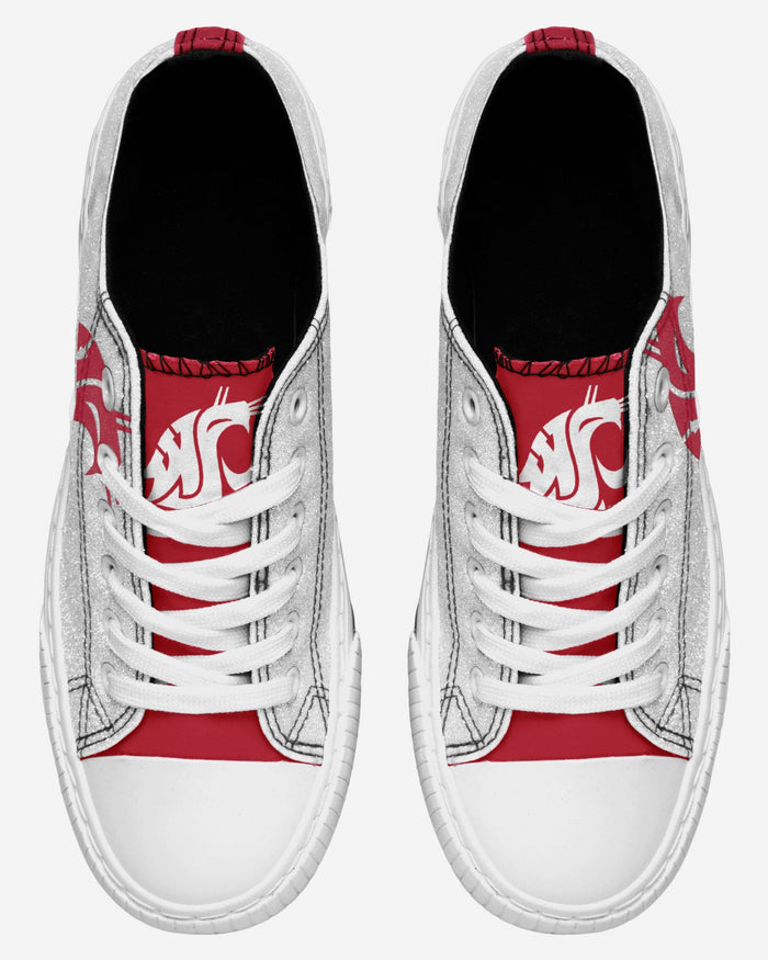 Washington State Cougars Womens Glitter Low Top Canvas Shoes FOCO - FOCO.com