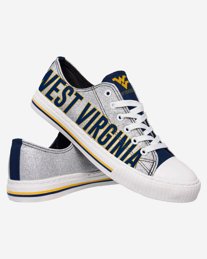 West Virginia Mountaineers Womens Glitter Low Top Canvas Shoe FOCO - FOCO.com