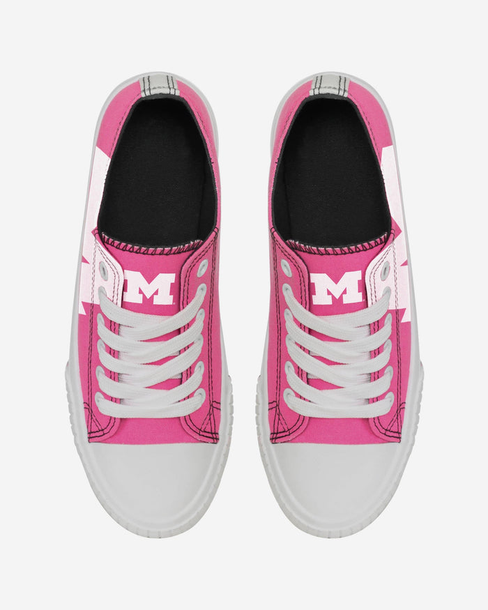 Michigan Wolverines Womens Highlights Low Top Canvas Shoe FOCO - FOCO.com