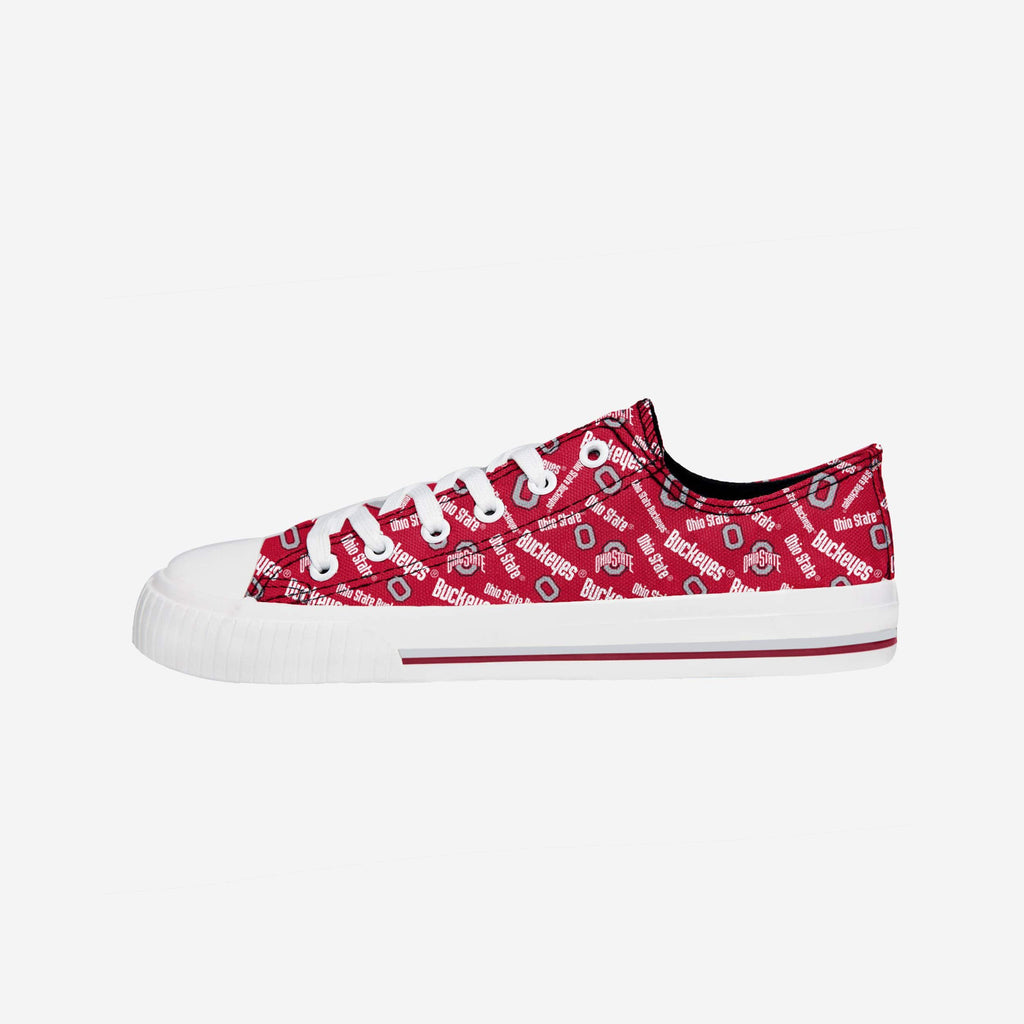 Ohio State Buckeyes Womens Low Top Repeat Print Canvas Shoe FOCO - FOCO.com