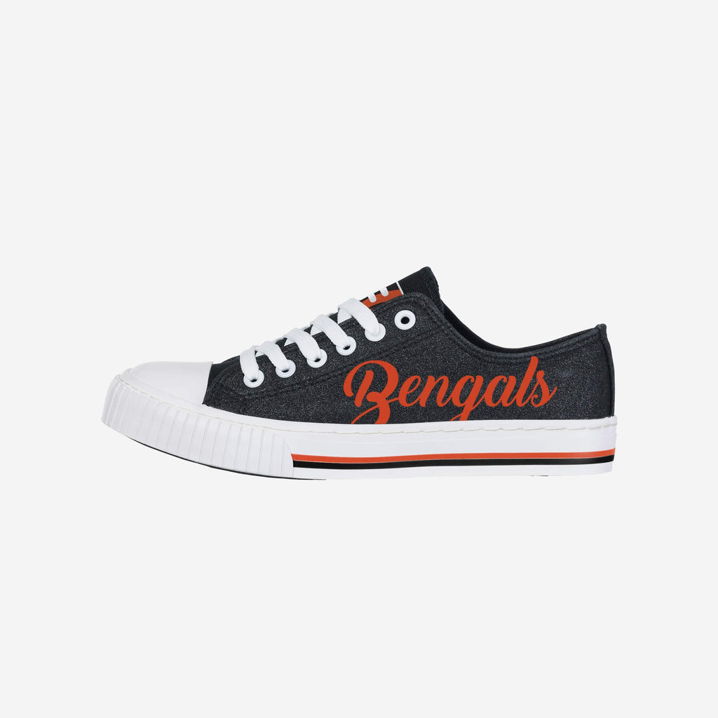 Cincinnati Bengals Womens Color Glitter Low Top Canvas Shoes FOCO 6 - FOCO.com