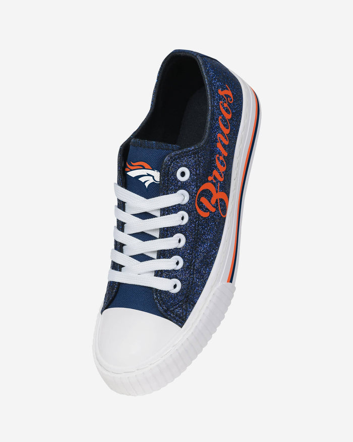 Denver Broncos Womens Color Glitter Low Top Canvas Shoes FOCO - FOCO.com