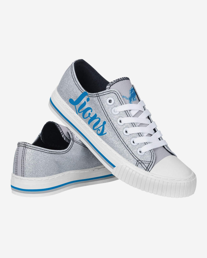 Detroit Lions Womens Color Glitter Low Top Canvas Shoes FOCO - FOCO.com