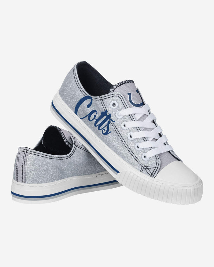 Indianapolis Colts Womens Color Glitter Low Top Canvas Shoes FOCO - FOCO.com