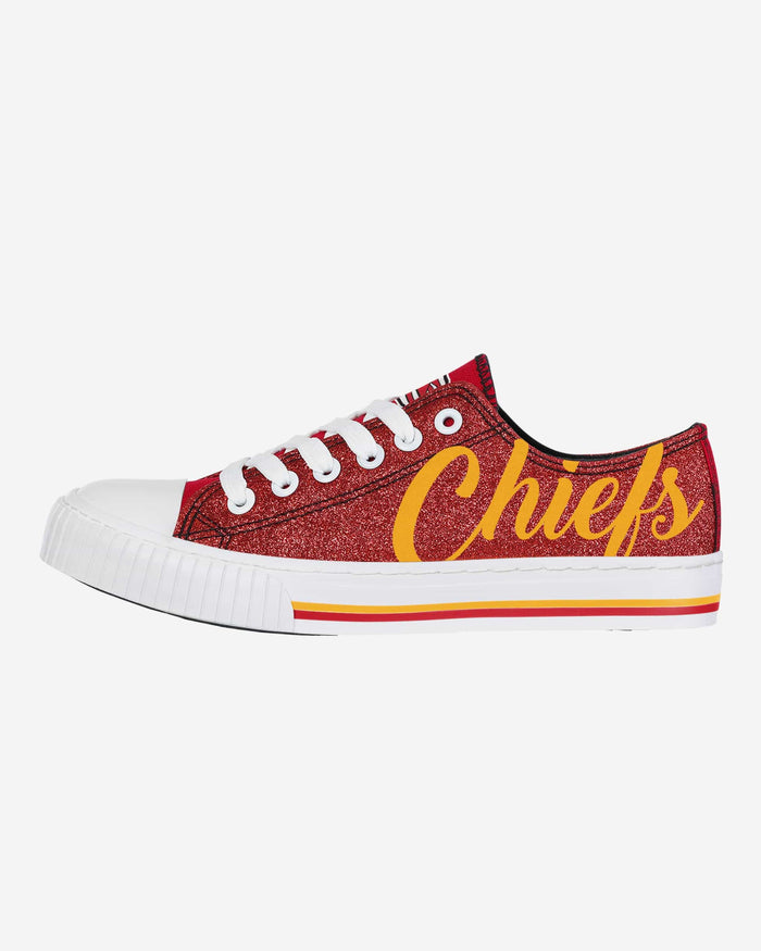 Kansas City Chiefs Womens Color Glitter Low Top Canvas Shoes FOCO 6 - FOCO.com