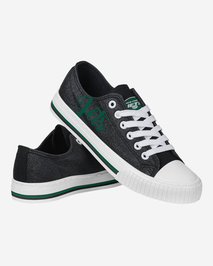 New York Jets Womens Color Glitter Low Top Canvas Shoes FOCO - FOCO.com