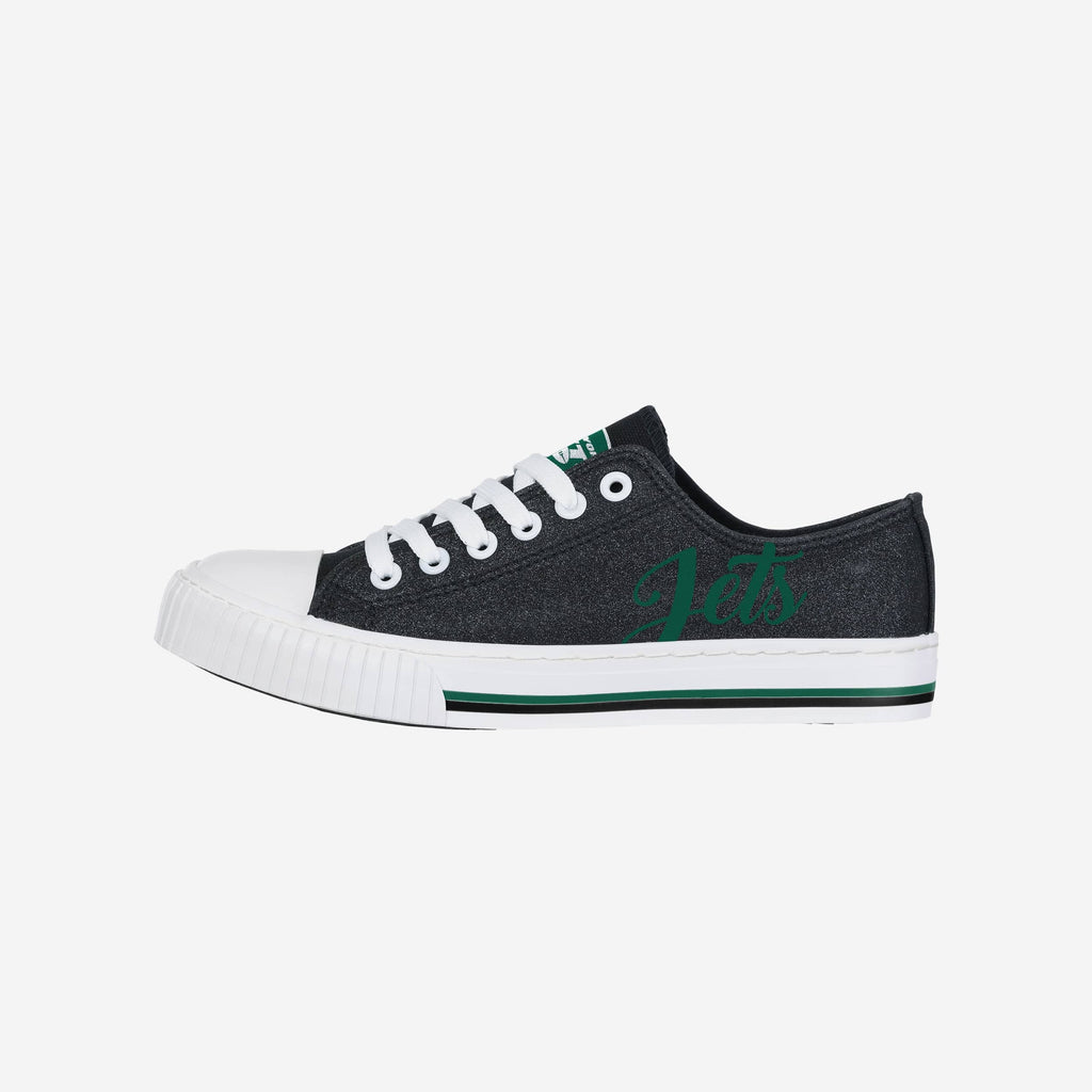 New York Jets Womens Color Glitter Low Top Canvas Shoes FOCO 6 - FOCO.com