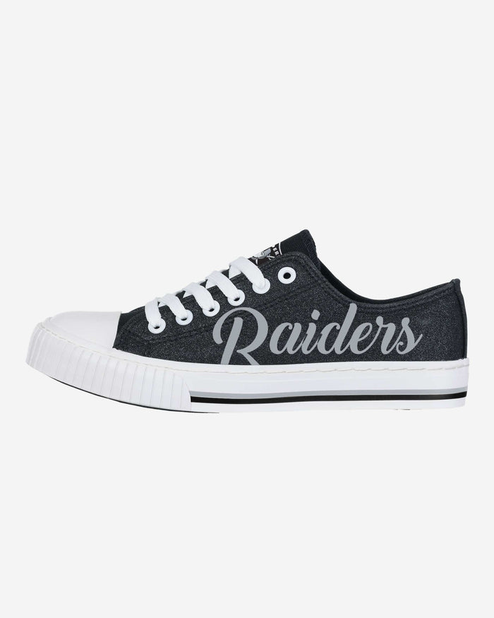 Las Vegas Raiders Womens Color Glitter Low Top Canvas Shoes FOCO 6 - FOCO.com