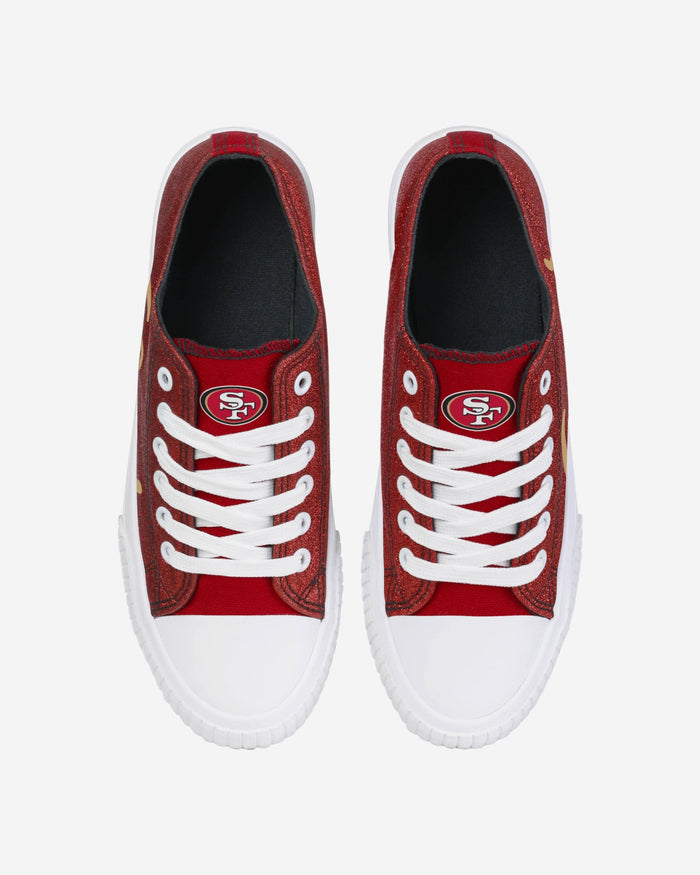 San Francisco 49ers Womens Color Glitter Low Top Canvas Shoes FOCO - FOCO.com