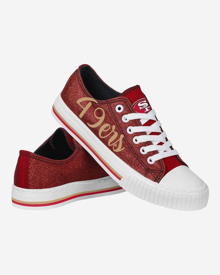 San Francisco 49ers Womens Color Glitter Low Top Canvas Shoes FOCO - FOCO.com