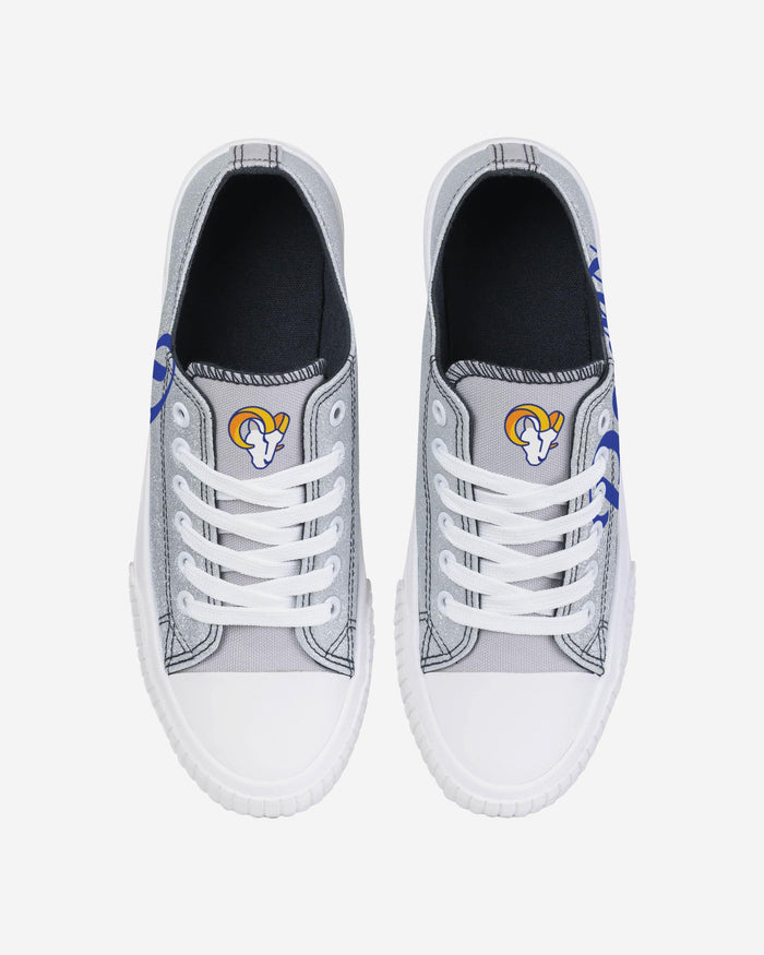 Los Angeles Rams Womens Color Glitter Low Top Canvas Shoes FOCO - FOCO.com