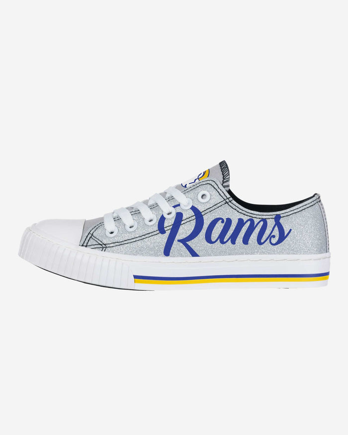 Los Angeles Rams Womens Color Glitter Low Top Canvas Shoes FOCO 6 - FOCO.com