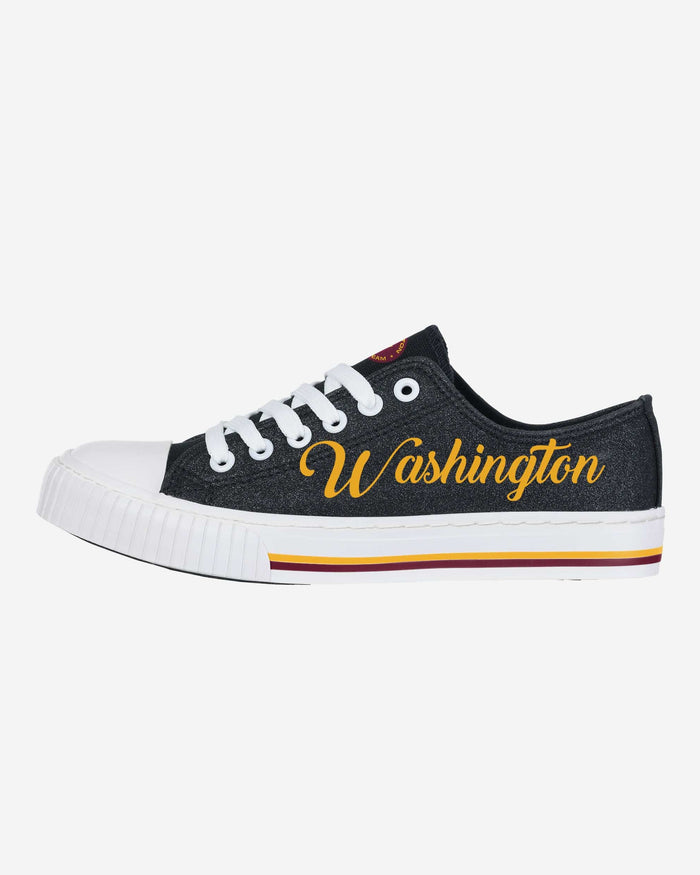 Washington Commanders Womens Original Color Glitter Low Top Canvas Shoes FOCO 6 - FOCO.com