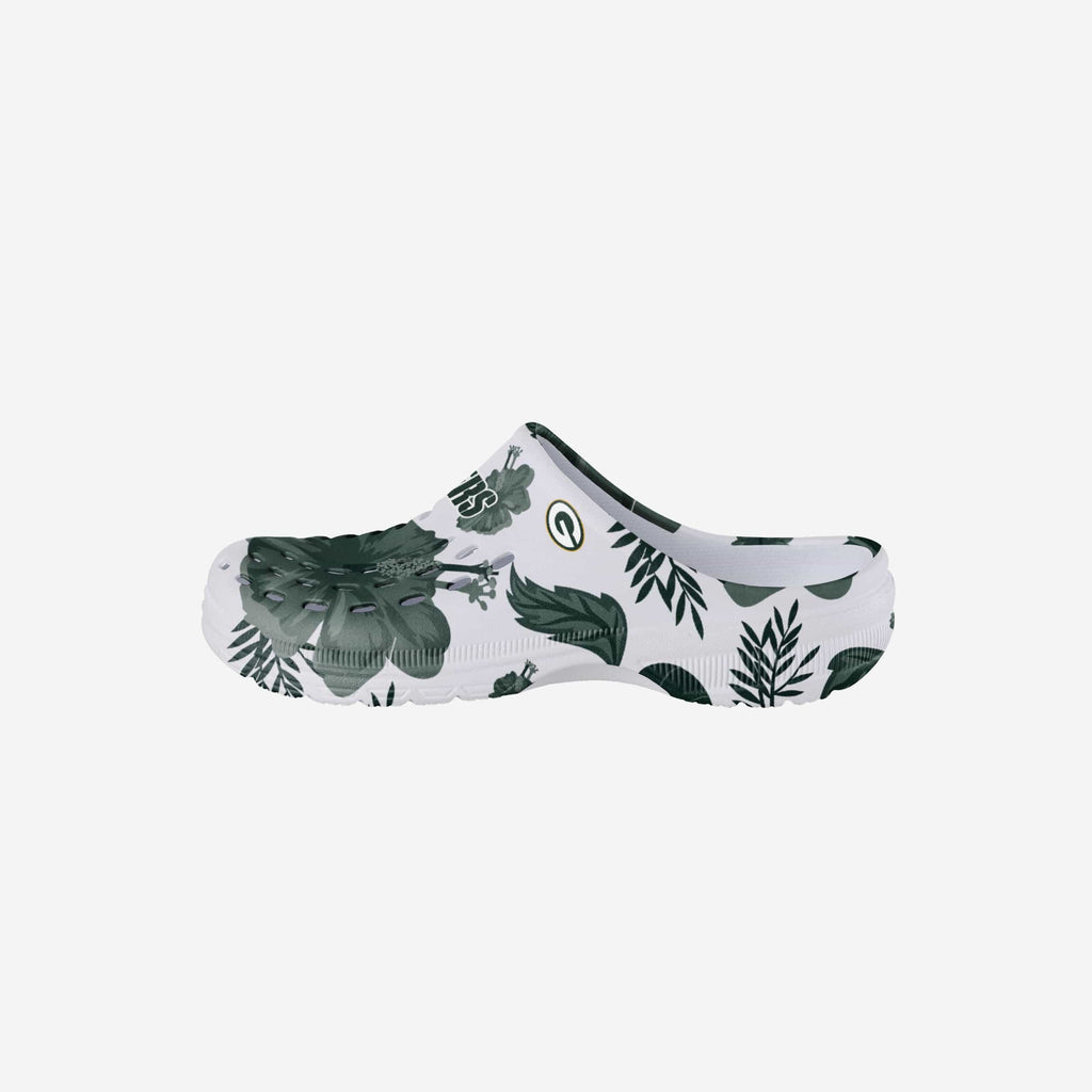 Green Bay Packers Womens Floral White Clog FOCO S - FOCO.com