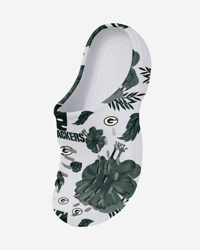 Green Bay Packers Womens Floral White Clog FOCO - FOCO.com