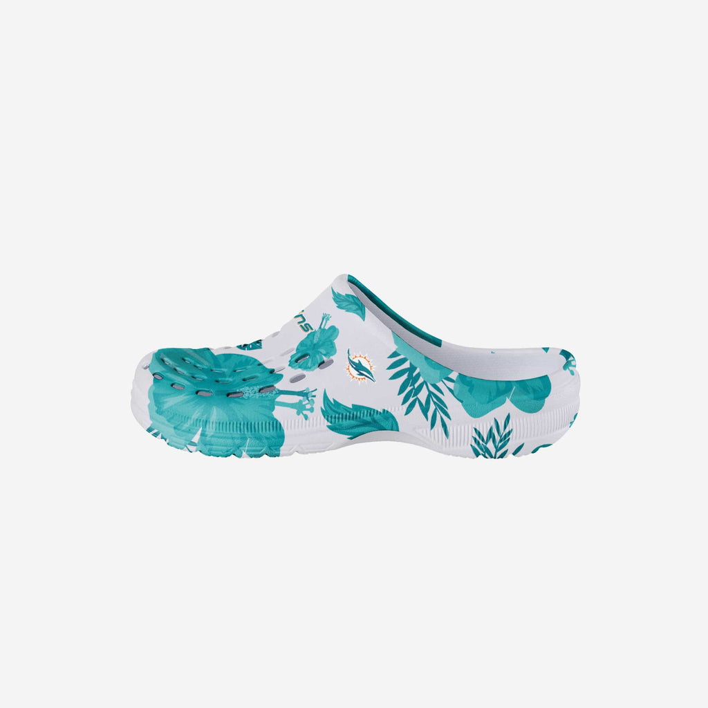 Miami Dolphins Womens Floral White Clog FOCO S - FOCO.com