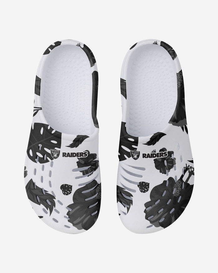 Las Vegas Raiders Womens Floral White Clog FOCO - FOCO.com