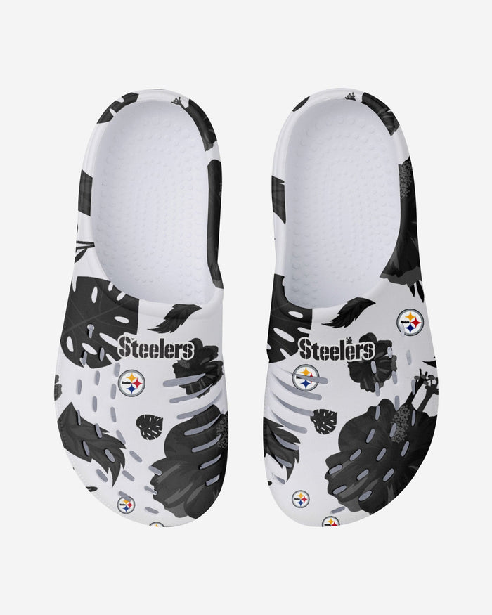 Pittsburgh Steelers Womens Floral White Clog FOCO - FOCO.com