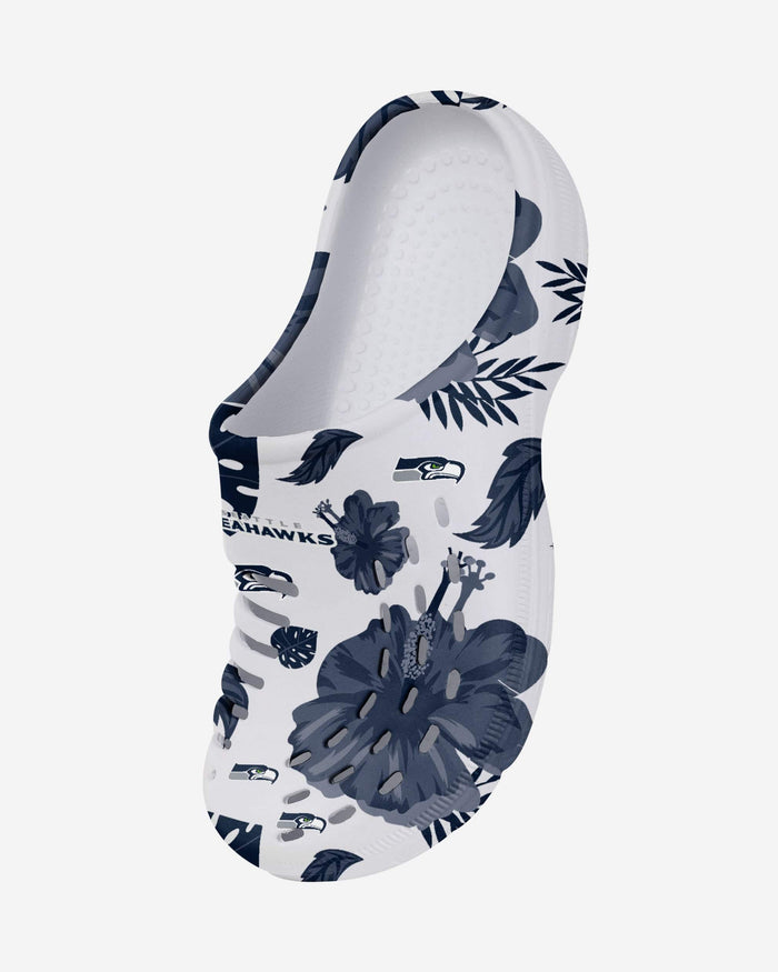 Seattle Seahawks Womens Floral White Clog FOCO - FOCO.com