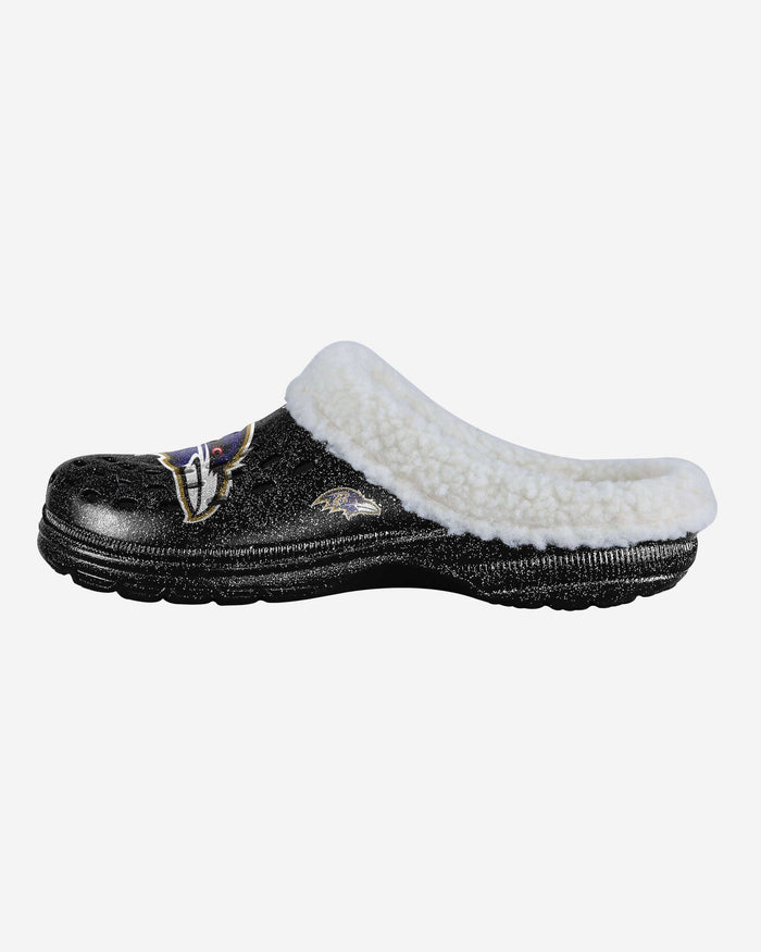 Baltimore Ravens Womens Sherpa Lined Glitter Clog FOCO S - FOCO.com