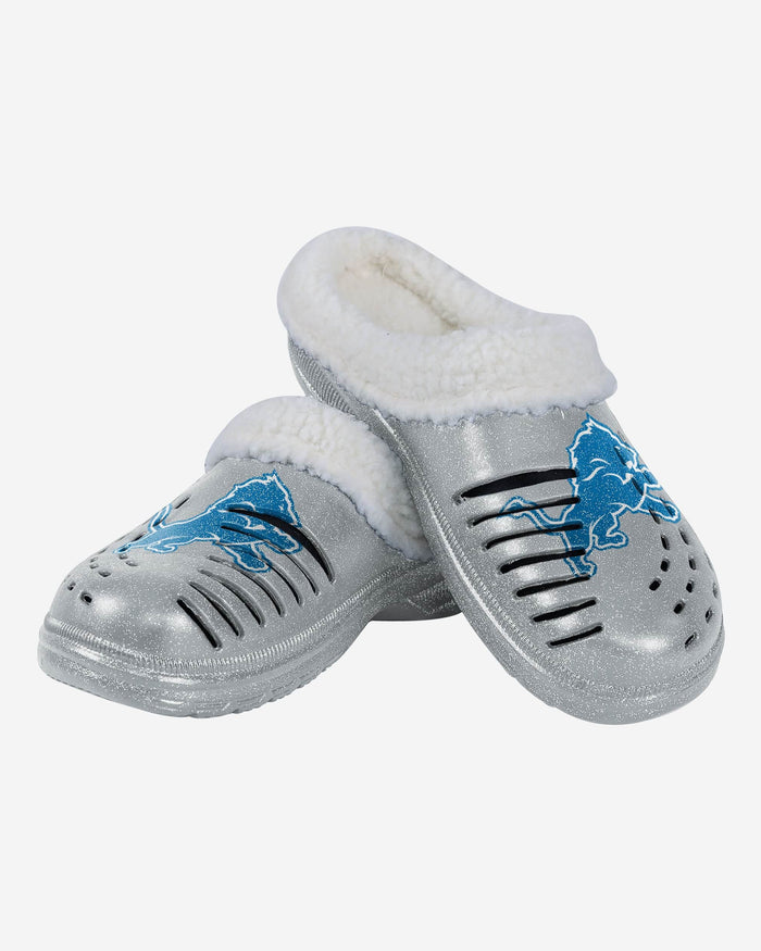 Detroit Lions Womens Sherpa Lined Glitter Clog FOCO - FOCO.com