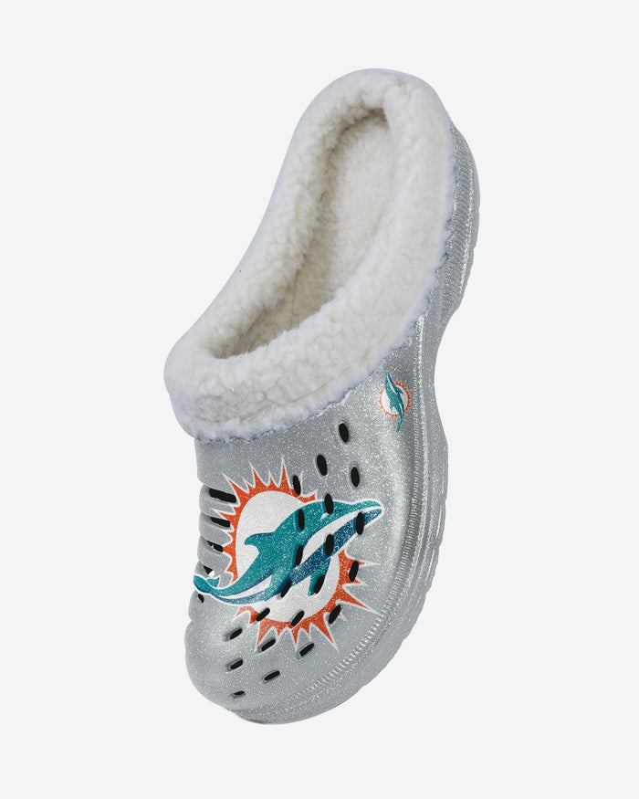 Miami Dolphins Womens Sherpa Lined Glitter Clog FOCO - FOCO.com