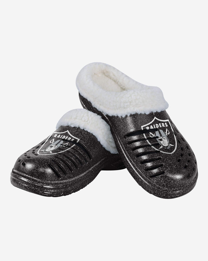 Las Vegas Raiders Womens Sherpa Lined Glitter Clog FOCO - FOCO.com