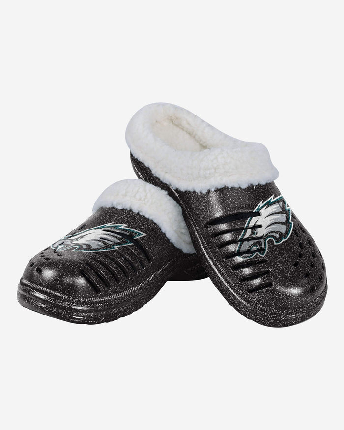 Philadelphia Eagles Womens Sherpa Lined Glitter Clog FOCO - FOCO.com