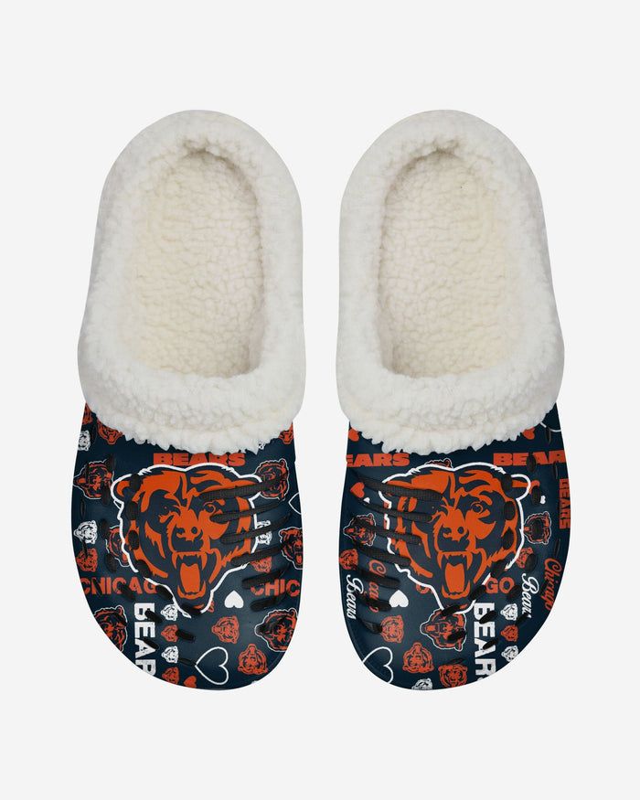 Chicago Bears Womens Sherpa Lined Logo Love Clog FOCO - FOCO.com