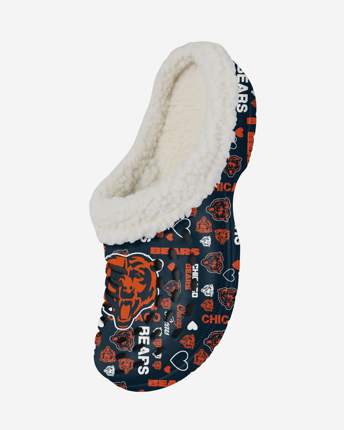 Chicago Bears Womens Sherpa Lined Logo Love Clog FOCO - FOCO.com