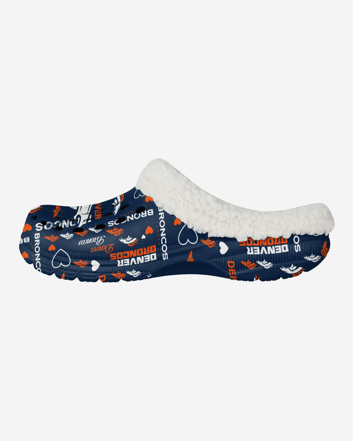 Denver Broncos Womens Sherpa Lined Logo Love Clog FOCO S - FOCO.com