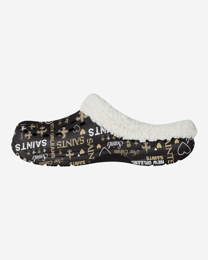 New Orleans Saints Womens Sherpa Lined Logo Love Clog FOCO S - FOCO.com