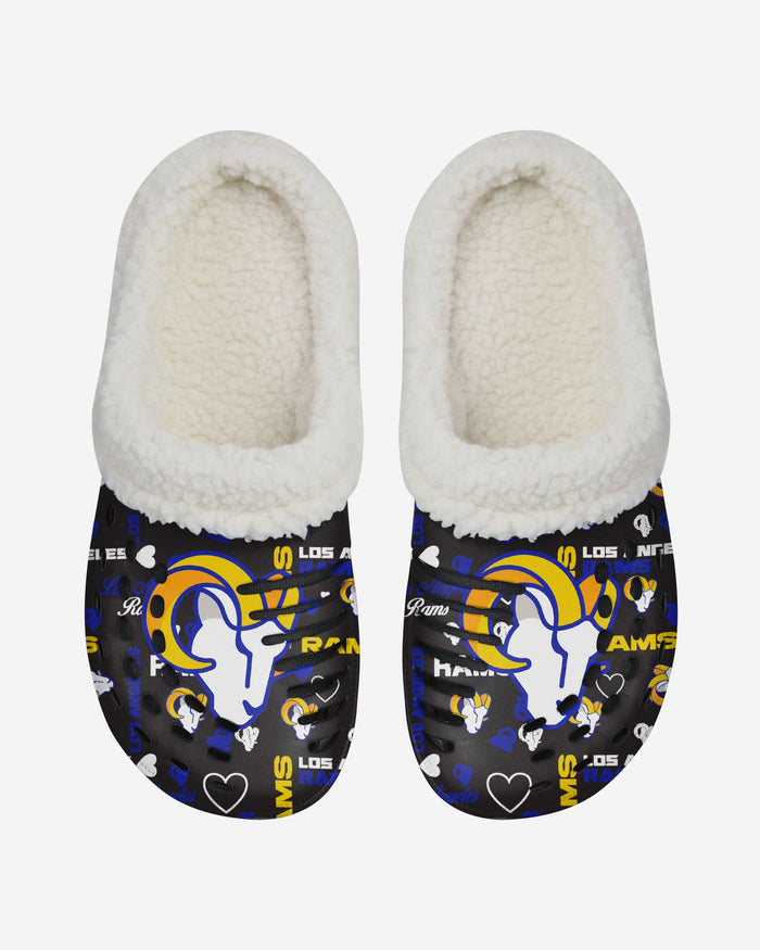 Los Angeles Rams Womens Sherpa Lined Logo Love Clog FOCO - FOCO.com