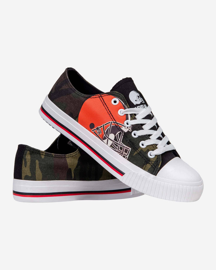 Cleveland Browns Womens Camo Low Top Canvas Shoe FOCO - FOCO.com