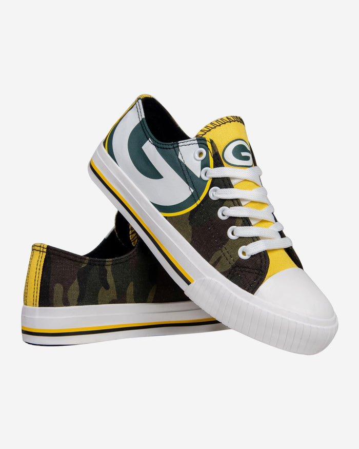 Green Bay Packers Womens Camo Low Top Canvas Shoe FOCO - FOCO.com