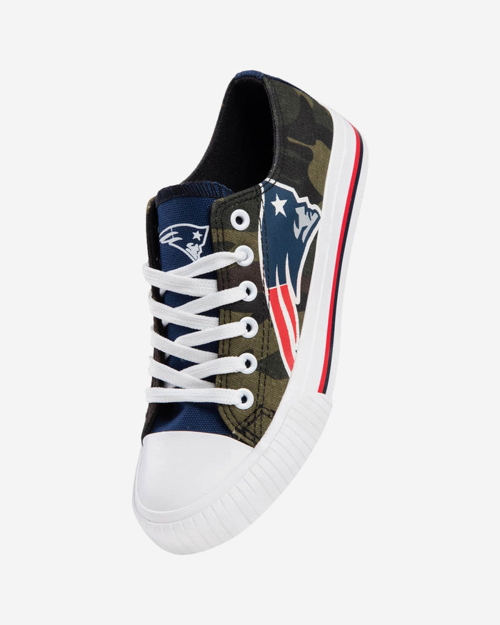 New England Patriots Womens Camo Low Top Canvas Shoe FOCO - FOCO.com