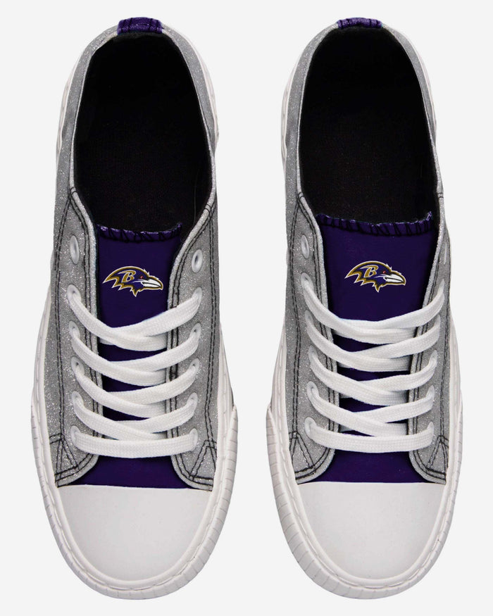 Baltimore Ravens Womens Glitter Low Top Canvas Shoe FOCO - FOCO.com