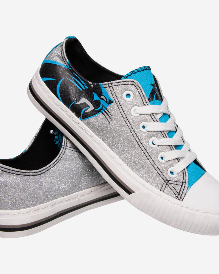 Carolina Panthers Womens Glitter Low Top Canvas Shoe FOCO - FOCO.com