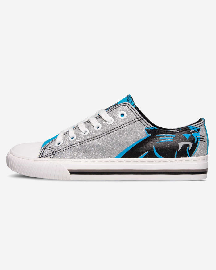 Carolina Panthers Womens Glitter Low Top Canvas Shoe FOCO - FOCO.com