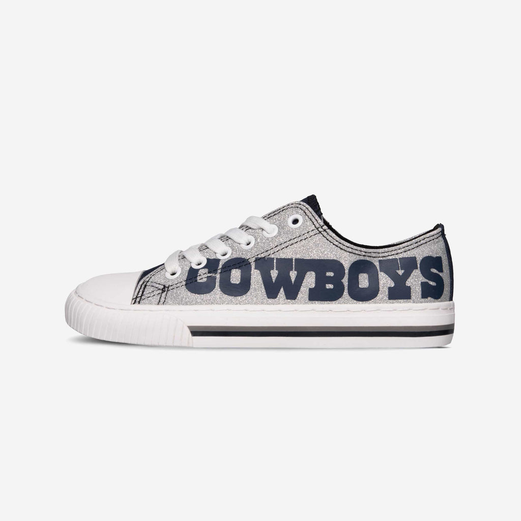 Dallas Cowboys Womens Glitter Low Top Canvas Shoe FOCO - FOCO.com