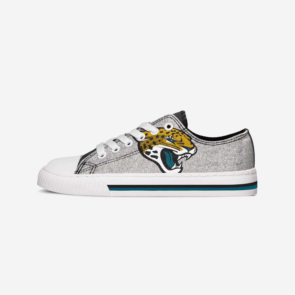 Jacksonville Jaguars Womens Glitter Low Top Canvas Shoe FOCO - FOCO.com