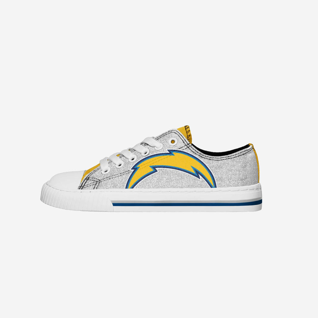 Los Angeles Chargers Womens Glitter Low Top Canvas Shoe FOCO 6 - FOCO.com