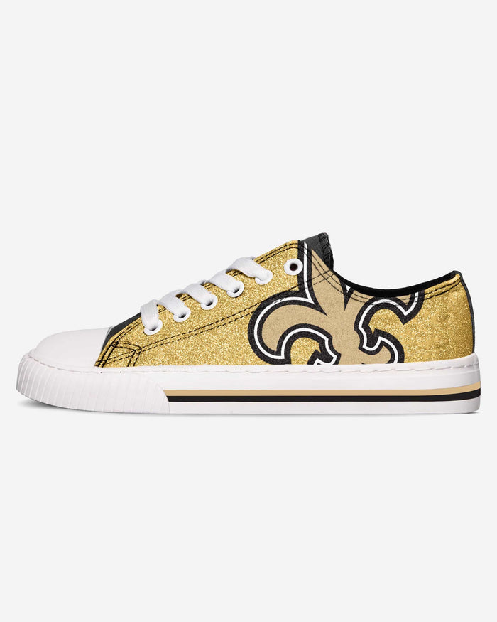 New Orleans Saints Womens Glitter Low Top Canvas Shoe FOCO - FOCO.com