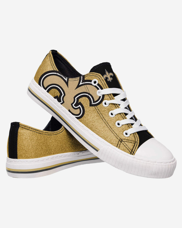 New Orleans Saints Womens Glitter Low Top Canvas Shoe FOCO - FOCO.com