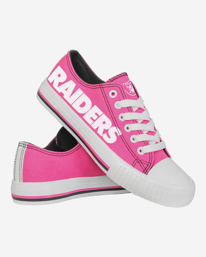 Las Vegas Raiders Womens Highlights Low Top Canvas Shoe FOCO - FOCO.com