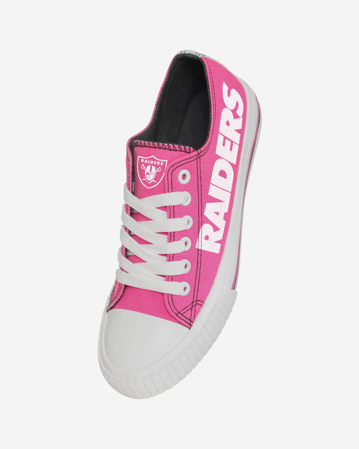 Las Vegas Raiders Womens Highlights Low Top Canvas Shoe FOCO - FOCO.com