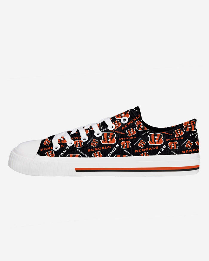 Cincinnati Bengals Womens Low Top Repeat Print Canvas Shoe FOCO - FOCO.com