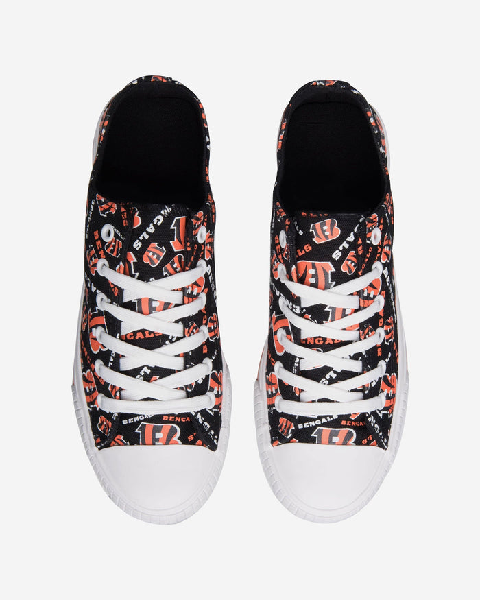 Cincinnati Bengals Womens Low Top Repeat Print Canvas Shoe FOCO - FOCO.com