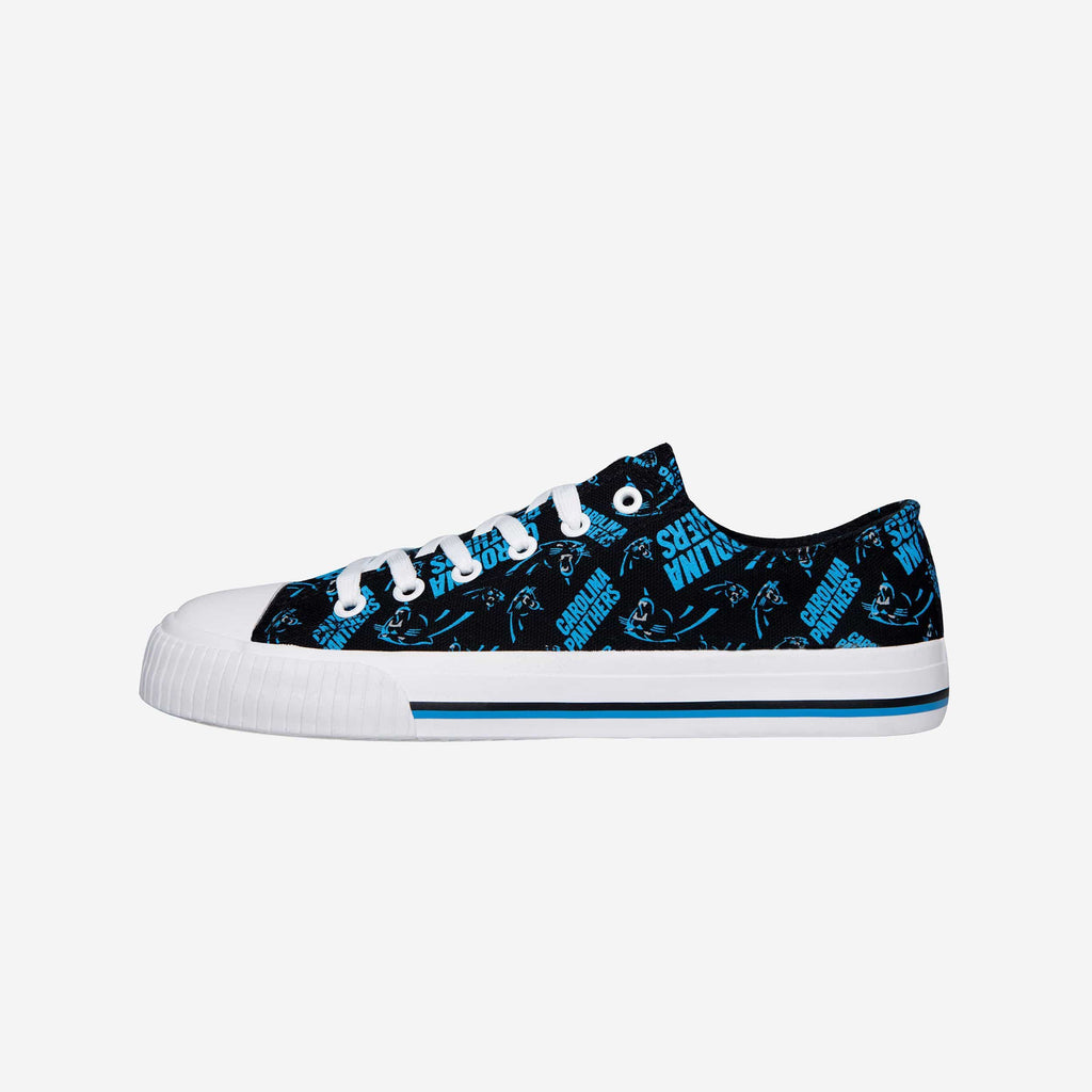 Carolina Panthers Womens Low Top Repeat Print Canvas Shoe FOCO - FOCO.com